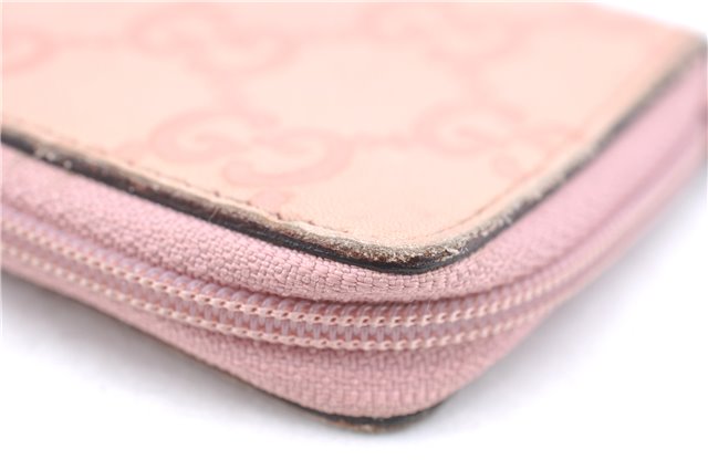 Authentic GUCCI Guccissima GG Coin Purse Case Leather 138098 Light Pink J5983