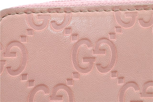 Authentic GUCCI Guccissima GG Coin Purse Case Leather 138098 Light Pink J5983