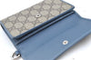 Authentic GUCCI Wallet Purse GG PVC Leather 256449 Brown Blue J5984