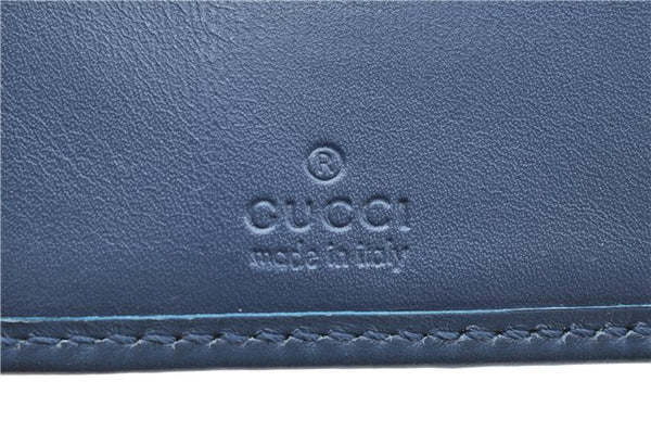 Authentic GUCCI Wallet Purse GG PVC Leather 256449 Brown Blue J5984