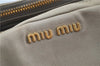 Authentic MIU MIU Leather 2Way Shoulder Cross Body Hand Bag Gray J5986