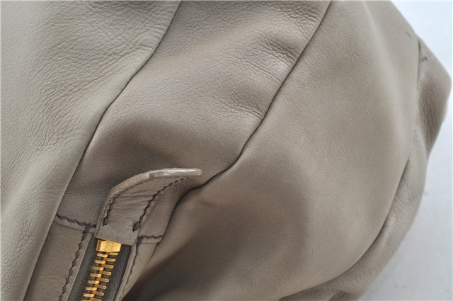 Authentic MIU MIU Leather 2Way Shoulder Cross Body Hand Bag Gray J5986
