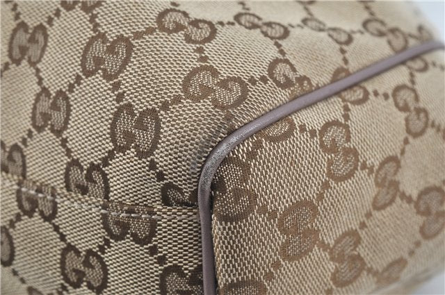 Authentic GUCCI Sukey Shoulder Hand Tote Bag GG Canvas Leather Brown J5989