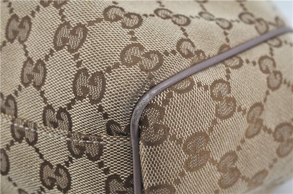 Authentic GUCCI Sukey Shoulder Hand Tote Bag GG Canvas Leather Brown J5989