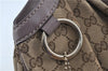 Authentic GUCCI Sukey Shoulder Hand Tote Bag GG Canvas Leather Brown J5989