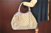 Authentic GUCCI Sukey Shoulder Hand Tote Bag GG Canvas Leather Brown J5989