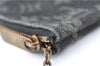 Auth Louis Vuitton Monogram Denim Pochette Cles Coin Purse Black M95616 LV J5990