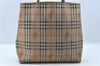 Authentic BURBERRY Vintage Nova Check PVC Hand Tote bag Brown Beige J5994