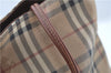 Authentic BURBERRY Vintage Nova Check PVC Hand Tote bag Brown Beige J5994