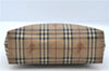 Authentic BURBERRY Vintage Nova Check PVC Hand Tote bag Brown Beige J5994