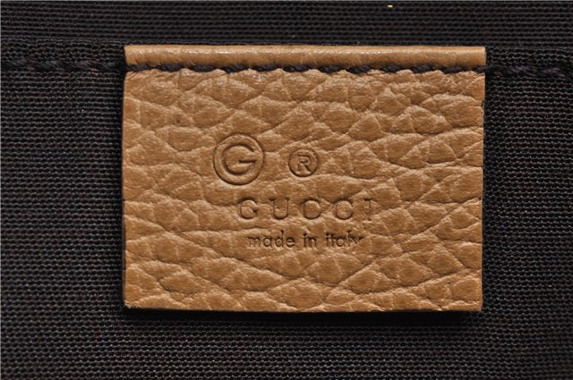 Authentic GUCCI Bamboo Clutch Hand Bag Leather 376858 Beige J5996
