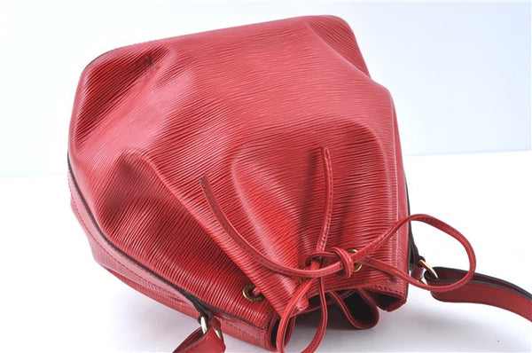 Authentic Louis Vuitton Epi Petit Noe Shoulder Drawstring Bag M44107 Red J6014