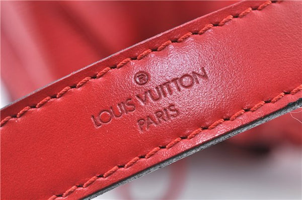Authentic Louis Vuitton Epi Petit Noe Shoulder Drawstring Bag M44107 Red J6014