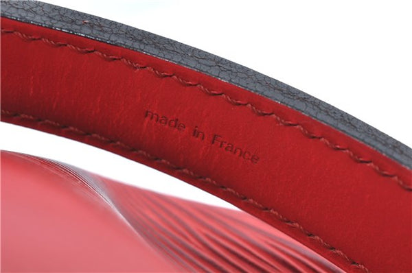 Authentic Louis Vuitton Epi Petit Noe Shoulder Drawstring Bag M44107 Red J6014