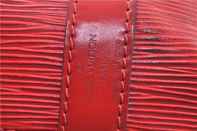 Authentic Louis Vuitton Epi Petit Noe Shoulder Drawstring Bag M44107 Red J6014