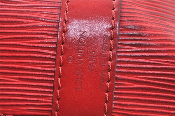 Authentic Louis Vuitton Epi Petit Noe Shoulder Drawstring Bag M44107 Red J6014