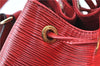 Authentic Louis Vuitton Epi Petit Noe Shoulder Drawstring Bag M44107 Red J6014