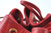 Authentic Louis Vuitton Epi Petit Noe Shoulder Drawstring Bag M44107 Red J6014