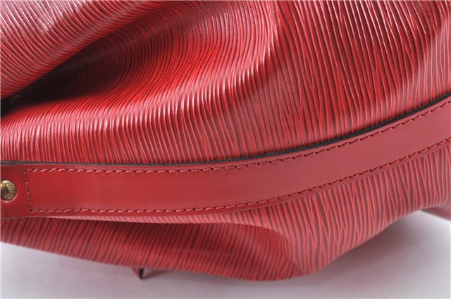 Authentic Louis Vuitton Epi Petit Noe Shoulder Drawstring Bag M44107 Red J6014