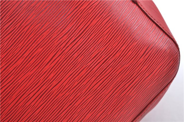 Authentic Louis Vuitton Epi Petit Noe Shoulder Drawstring Bag M44107 Red J6014