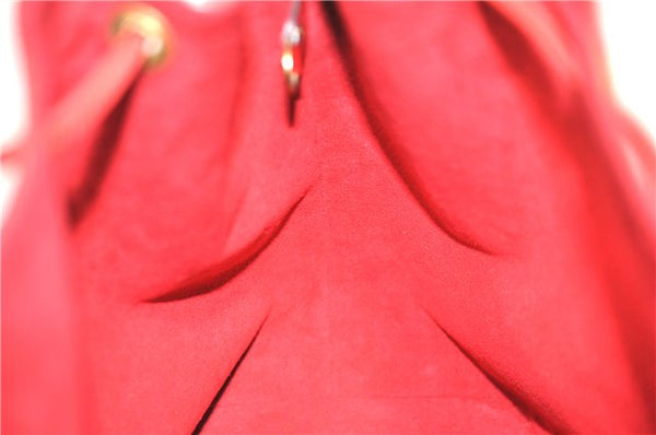Authentic Louis Vuitton Epi Petit Noe Shoulder Drawstring Bag M44107 Red J6014