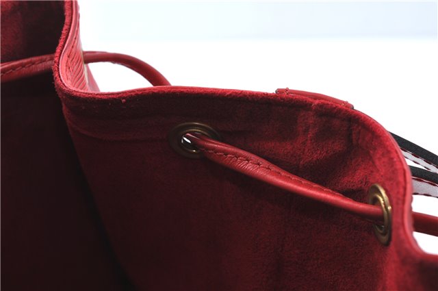 Authentic Louis Vuitton Epi Petit Noe Shoulder Drawstring Bag M44107 Red J6014