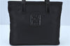 Authentic FENDI Shoulder Tote Bag Purse Nylon Leather Black J6027