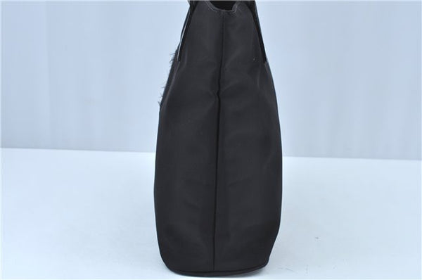 Authentic FENDI Shoulder Tote Bag Purse Nylon Leather Black J6027
