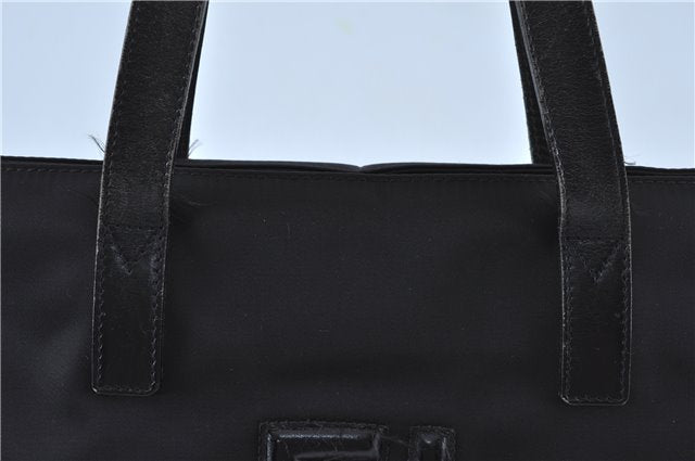 Authentic FENDI Shoulder Tote Bag Purse Nylon Leather Black J6027