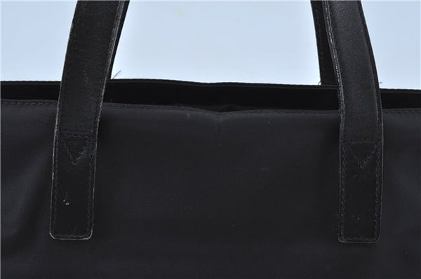 Authentic FENDI Shoulder Tote Bag Purse Nylon Leather Black J6027