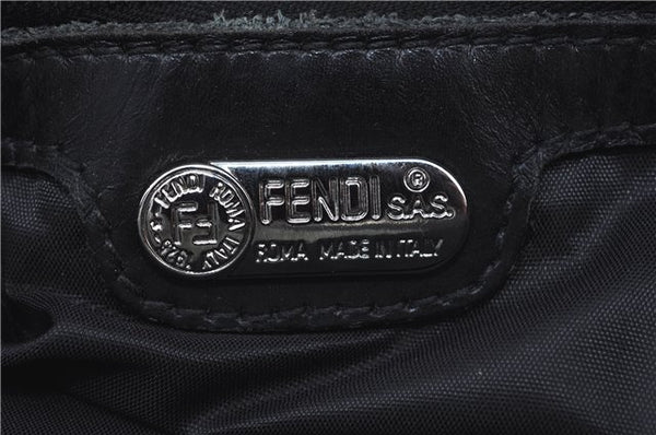 Authentic FENDI Shoulder Tote Bag Purse Nylon Leather Black J6027