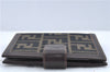 Authentic FENDI Zucca Notebook Cover Canvas Leather Brown Black J6031