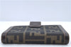Authentic FENDI Zucca Notebook Cover Canvas Leather Brown Black J6031