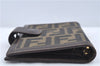 Authentic FENDI Zucca Notebook Cover Canvas Leather Brown Black J6031