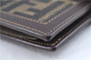 Authentic FENDI Zucca Notebook Cover Canvas Leather Brown Black J6031