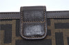 Authentic FENDI Zucca Notebook Cover Canvas Leather Brown Black J6031
