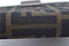 Authentic FENDI Zucca Notebook Cover Canvas Leather Brown Black J6031