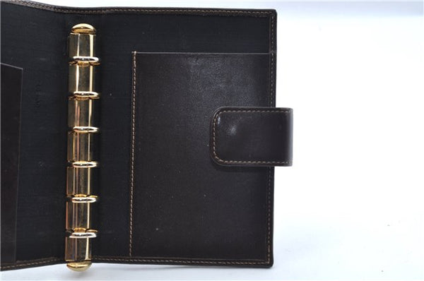 Authentic FENDI Zucca Notebook Cover Canvas Leather Brown Black J6031