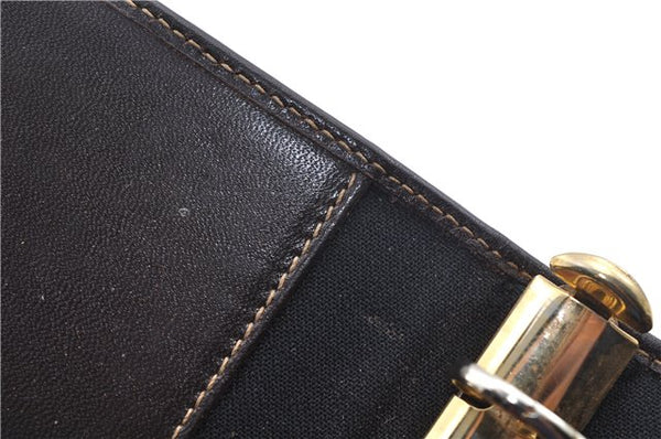 Authentic FENDI Zucca Notebook Cover Canvas Leather Brown Black J6031