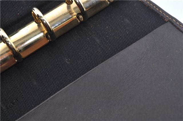 Authentic FENDI Zucca Notebook Cover Canvas Leather Brown Black J6031