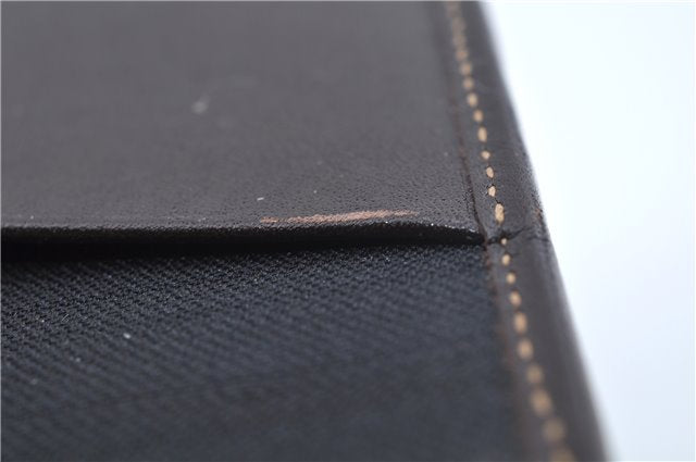 Authentic FENDI Zucca Notebook Cover Canvas Leather Brown Black J6031