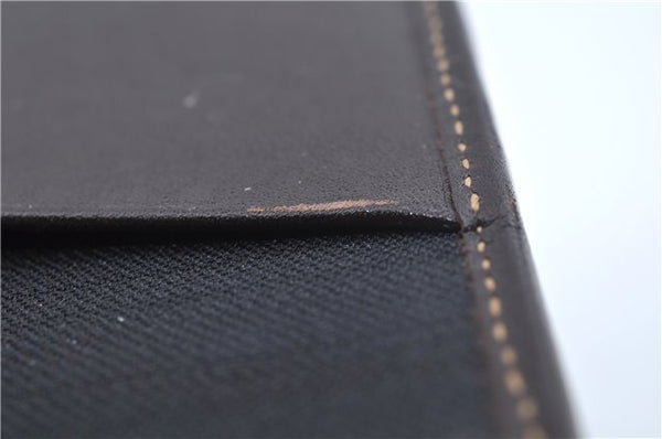 Authentic FENDI Zucca Notebook Cover Canvas Leather Brown Black J6031