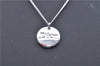 Authentic Christian Dior Logo Silver Tone Necklace CD J6055