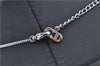 Authentic Christian Dior Logo Silver Tone Necklace CD J6055