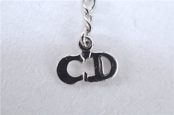 Authentic Christian Dior Logo Silver Tone Necklace CD J6055