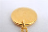 Authentic Christian Dior Logo Gold Plating Necklace Pendant CD J6056