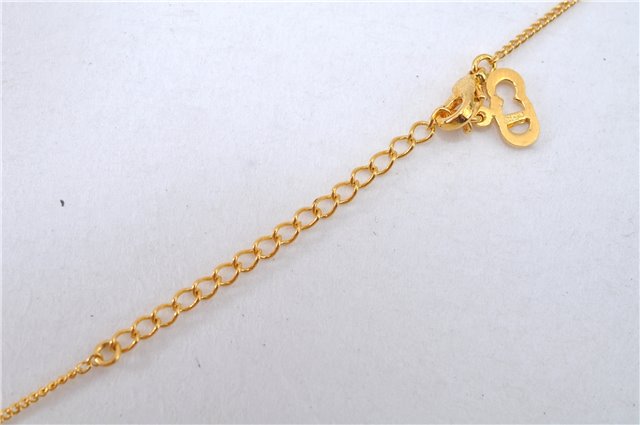 Authentic Christian Dior Logo Gold Plating Necklace Pendant CD J6056