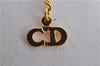 Authentic Christian Dior Logo Gold Plating Necklace Pendant CD J6056