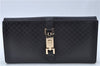 Authentic GUCCI Micro GG Jackie Leather Long Wallet Purse Black J6064