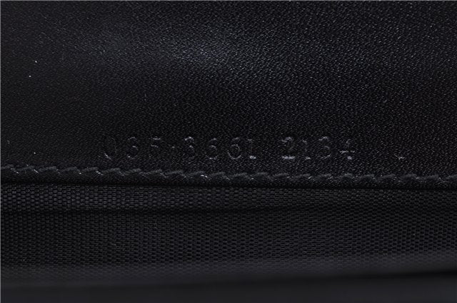 Authentic GUCCI Micro GG Jackie Leather Long Wallet Purse Black J6064